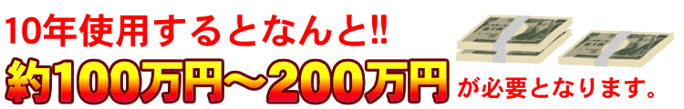 10年間使用で約100万～200万