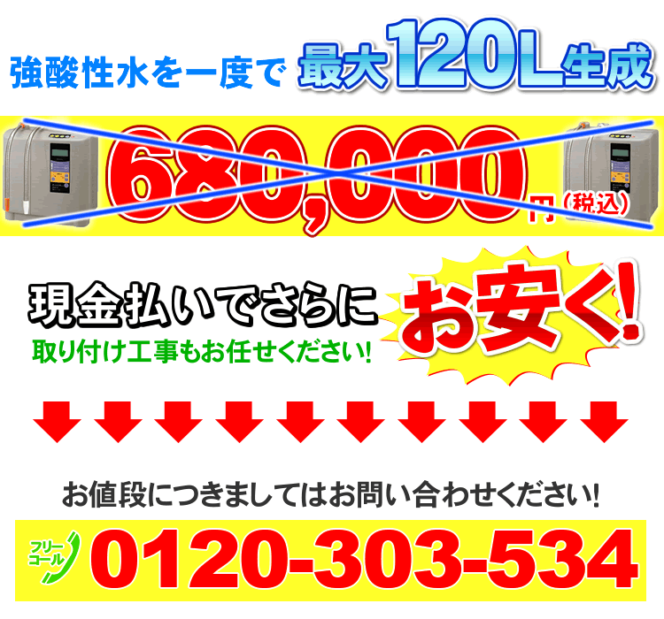強酸性水生成器　テクノスーパー502大特価品