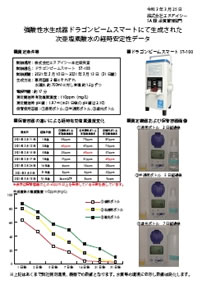 ドラゴンビームスマート　塩素濃度　経時安定性データ