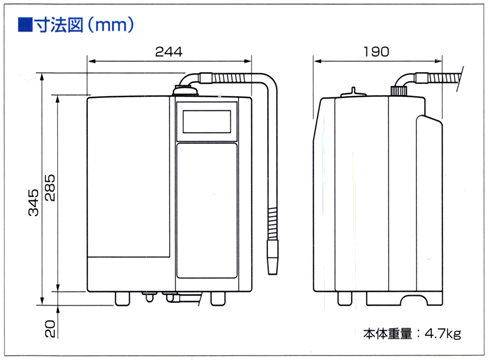 サナスKS-50EXの寸法図